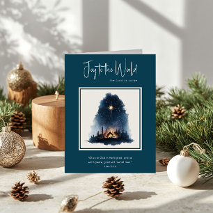 Alegría al Mundo Acuarela Natividad Navidad
