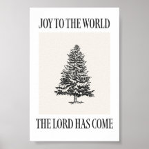 Alegría al Mundo Árbol Vintage Impresión de Navida