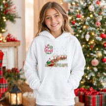 Alegría al mundo chicas trineo de Santa Navidad