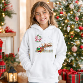Alegría al mundo chicas trineo de Santa Navidad
