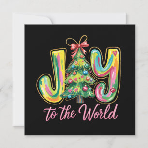 Alegría Al Mundo Neon Árbol De Navidad Pincelada