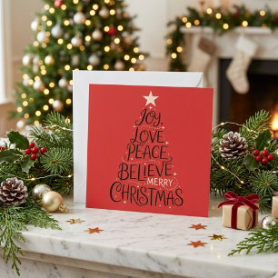 Alegría Amor Paz Cree Feliz Navidad Árbol