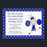 Alegría azul y blanca invitación a cumpleaños<br><div class="desc">Comience bien con su fiesta con nuestra encantadora invitación al cumpleaños Fiesta con la figura más alegre del animador. Una invitación perfecta para tu animadora. Sólo personaliza con tu información y estás listo para ir! En nuestra tienda también están disponibles artículos que coinciden, como sellos de cumpleaños, pegatinas de favores,...</div>
