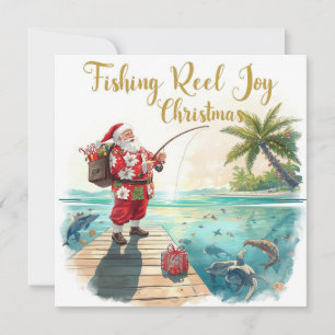 Alegria de carrete de pesca Navidad con Santa