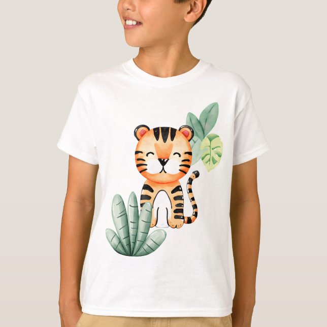 Alegría de la jungla: Camiseta de niños tigres fel (Anverso)