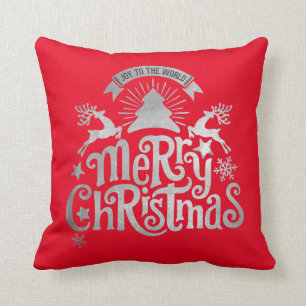 Alegría de las Felices Navidad a la almohada del