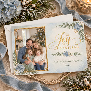 Alegría de Navidad con elegante foto de Hydrangea 