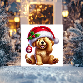 Alegría de Navidad con Golden Retriever