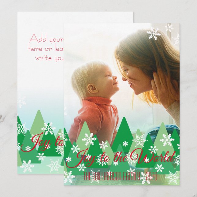 Alegría de Navidad para el mundo Árboles fotográfi (Anverso / Reverso)