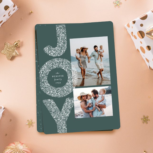 Alegría de nieve moteada dos fotos verde Navidad (Subido por el creador)