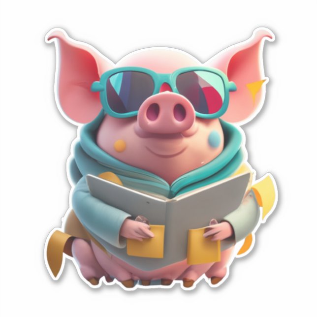 Alegría de rafting Los Pegatinas de cerdo experime (Anverso)