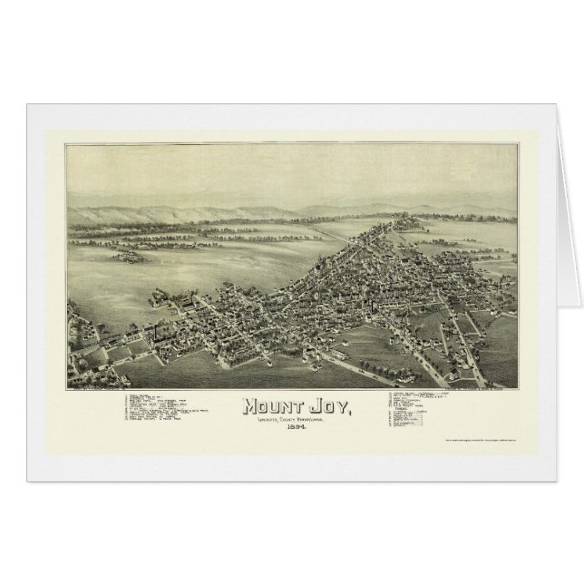 Alegría del soporte, mapa panorámico del PA - 1894 (Anverso (Horizontal))