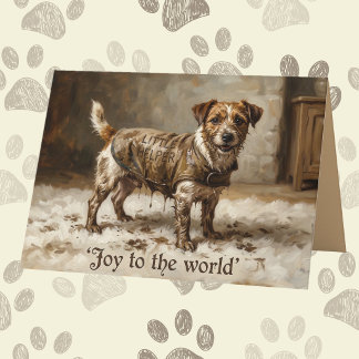 Alegría divertida de Navidad Perro Jack Russell em
