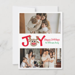 Alegría Divertido Lindo Reno de Navidad Blanco 3 F