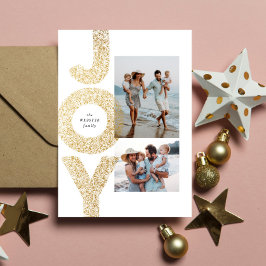 Alegría dos fotos Navidad falso oro moteado modern