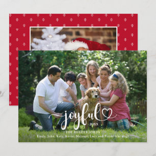 Alegría Dos Fotos Tarjeta de Navidad con Letra Scr