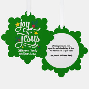 Alegría en Jesús Tarjeta de Navidad Cristiana Nomb