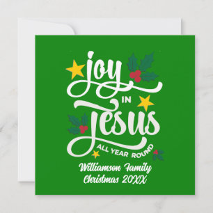 Alegría en Jesús Tarjeta de Navidad Cristiana Nomb