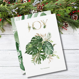 Alegría En Navidad Hojas De Palma Tropicales Verde