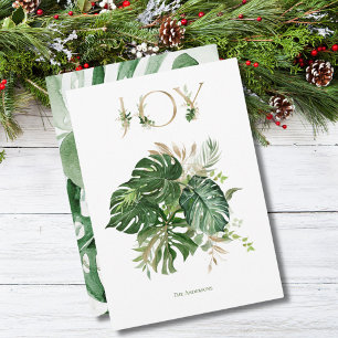 Alegría En Navidad Hojas De Palma Tropicales Verde