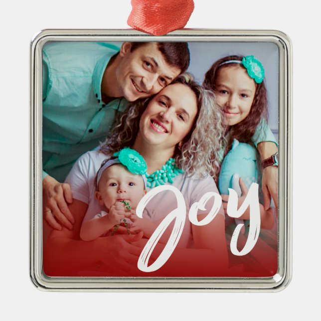 Alegría | Foto Personalizado | Navidades Ornamento (Frente)
