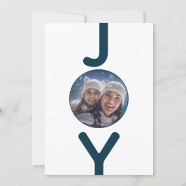 Alegría foto tarjeta de Navidades azul blanco