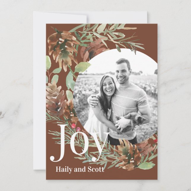 Alegría fotográfica de un círculo verde navidades (Anverso)