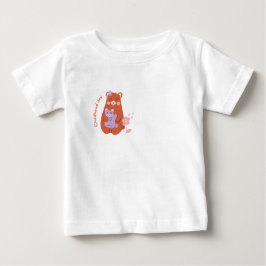 Alegría infantil con oso lindo camiseta para bebé