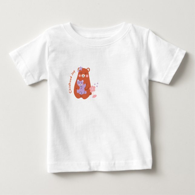 Alegría infantil con oso lindo camiseta para bebé (Anverso)