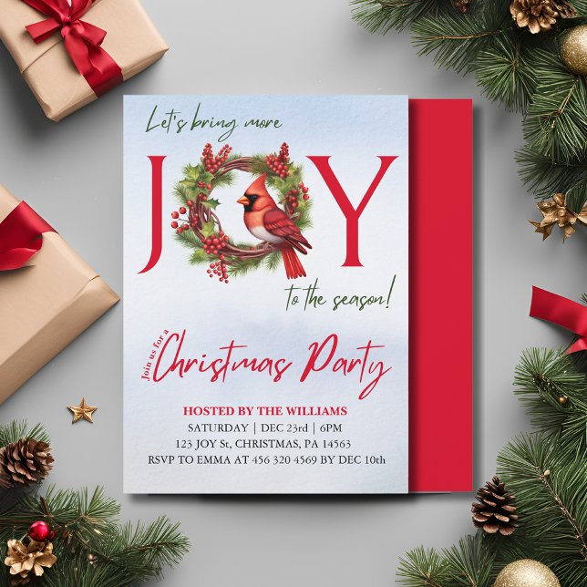 Alegría | Invitación del partido navidades (Invite them to the Christmas party you'll host with this modern invitation. Grab yours today!)