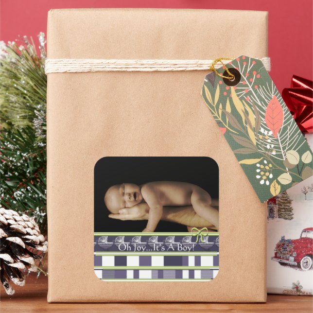 Alegría... It's a Boy! Pegatinas Foto de su bebé (Vacaciones)