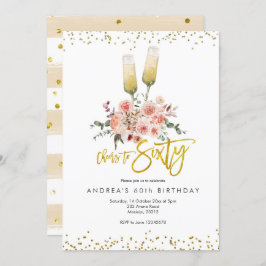 Alegría moderna de oro a 60 invitaciones