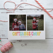 Alegría Navideña Colorida Con Dos Fotos De Navidad