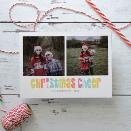 Alegría Navideña Colorida Con Dos Fotos De Navidad