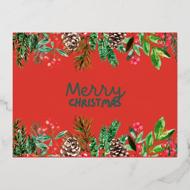 Alegría Navideña Espera: Tarjeta Postal de Navidad (Anverso)