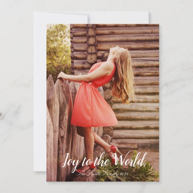 Alegría para el Mundo de Navidad Personalizable (Anverso)