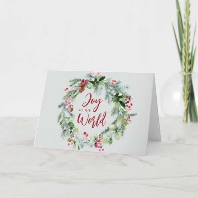 Alegría para la tarjeta de Navidades de la Wreath  (Anverso)
