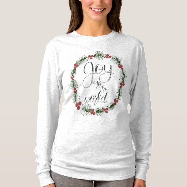 Alegría para los Navidades del mundo camiseta de m (Anverso)