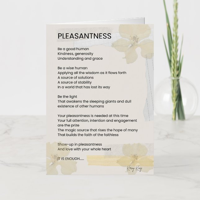 Alegría, poema Inspirador, palabra escrita (Anverso)