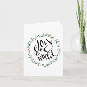 Alegría por la caligrafía de la tarjeta de Navidad