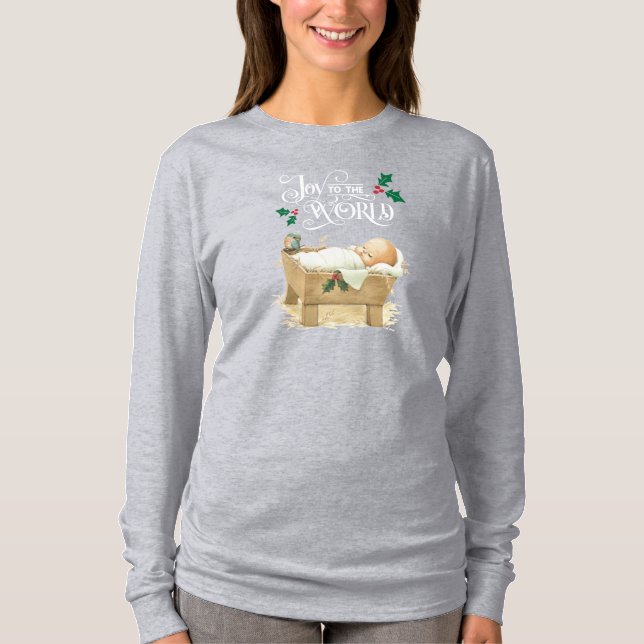 Alegría Por La Camiseta De Larga Manga Del Mundo (Anverso)