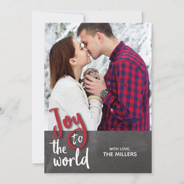 Alegría por la tarjeta de fotos de Navidad mundial (Anverso)