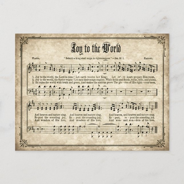 Alegría por la tarjeta postal mundial de Navidad v (Anverso)