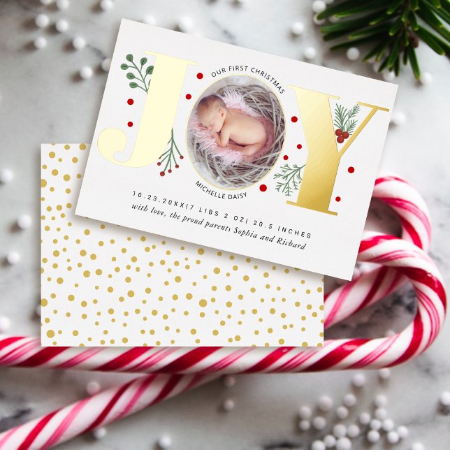 Alegría Primer oro de anuncio de nacimiento de beb (Subido por el creador)