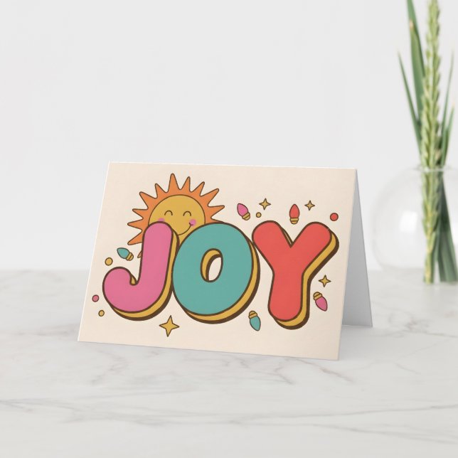 Alegría Retro Groovy Feliz Navidad (Anverso)