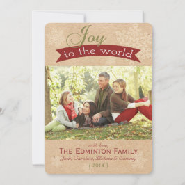 Alegría Rústica A La Tarjeta Plana De Navidades De