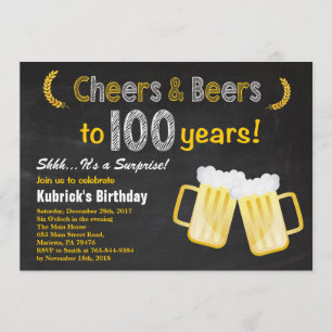 Alegría sorpresa y cerveza 100 años de invitación