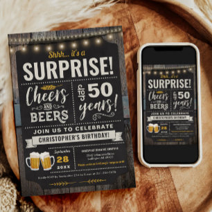 Alegría sorpresa y cerveza 50 años de invitación