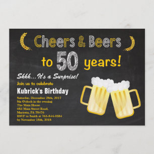 Alegría sorpresa y cerveza 50 años de invitación