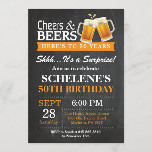 Alegría sorpresa y cerveza 50 años de invitación
